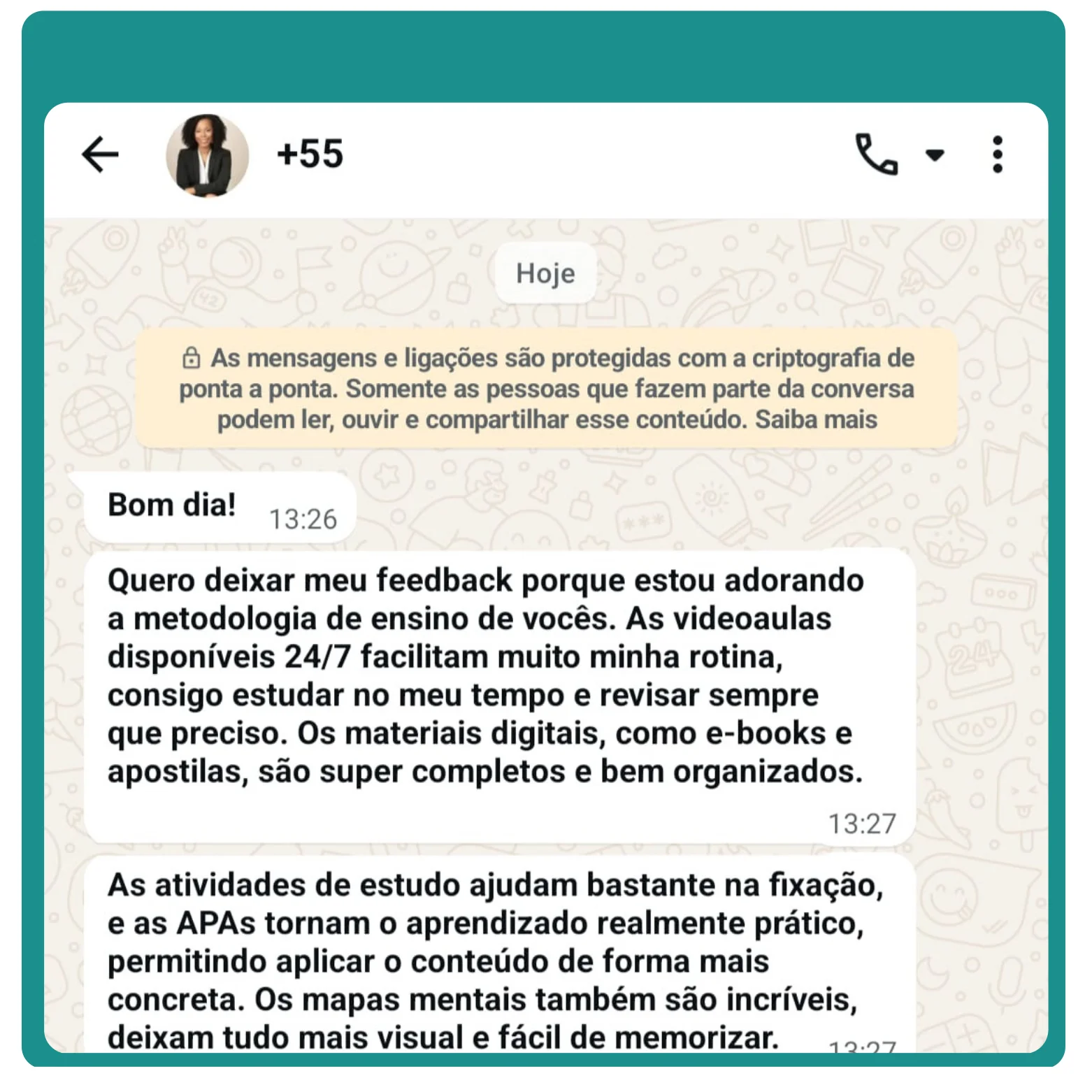 Depoimento de aluno 3